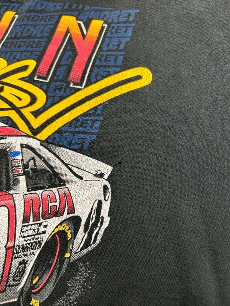 Vintage 90s John Andretti #98 Nascar Racing Graphic T-Shirt Size XL Black