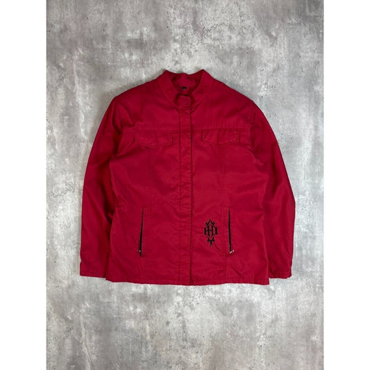 Vintage Y2K Harley Davidson Embroidered Eagle Nylon Jacket Size Medium Red