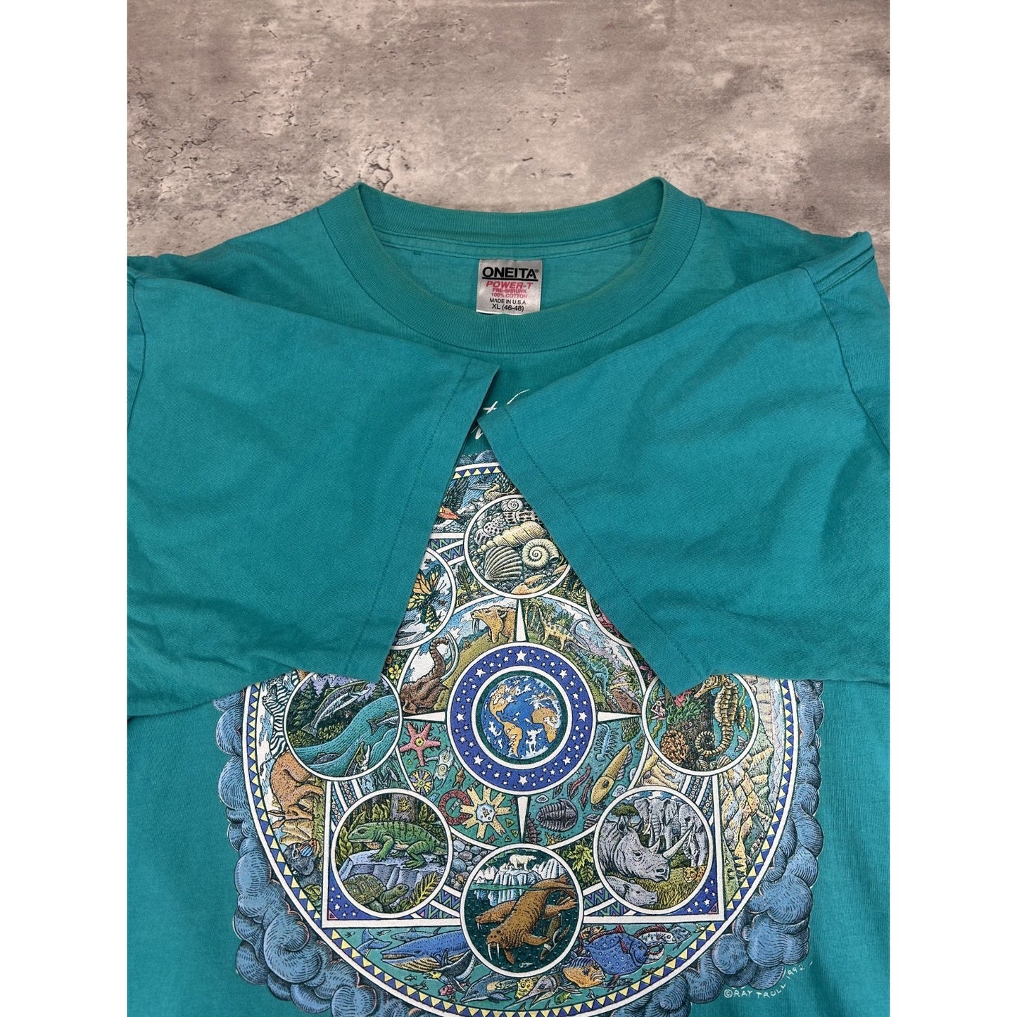 Vintage 90s Treasure Earths Magic Nature Wildlife Graphic T-Shirt Size XL