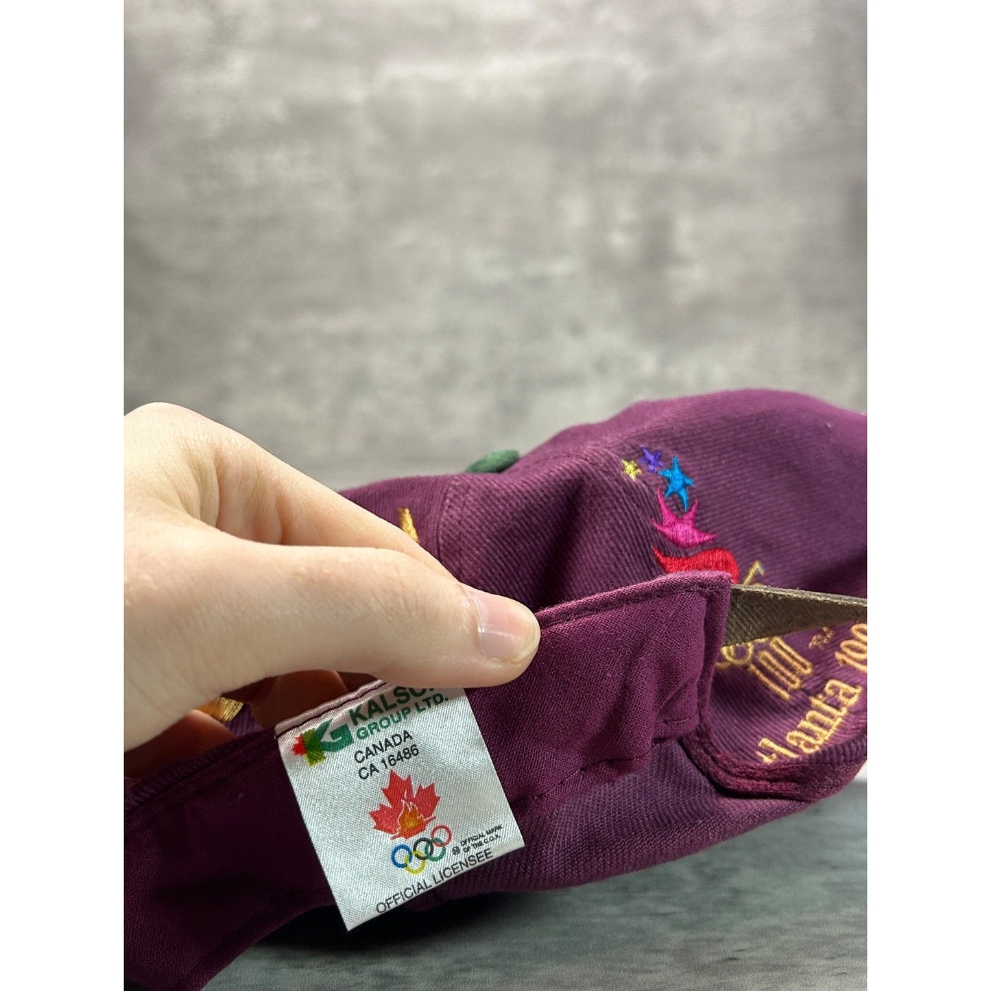 Vintage 1996 Atlanta Olympics Embroidered Spellout Strapback Hat OSFA