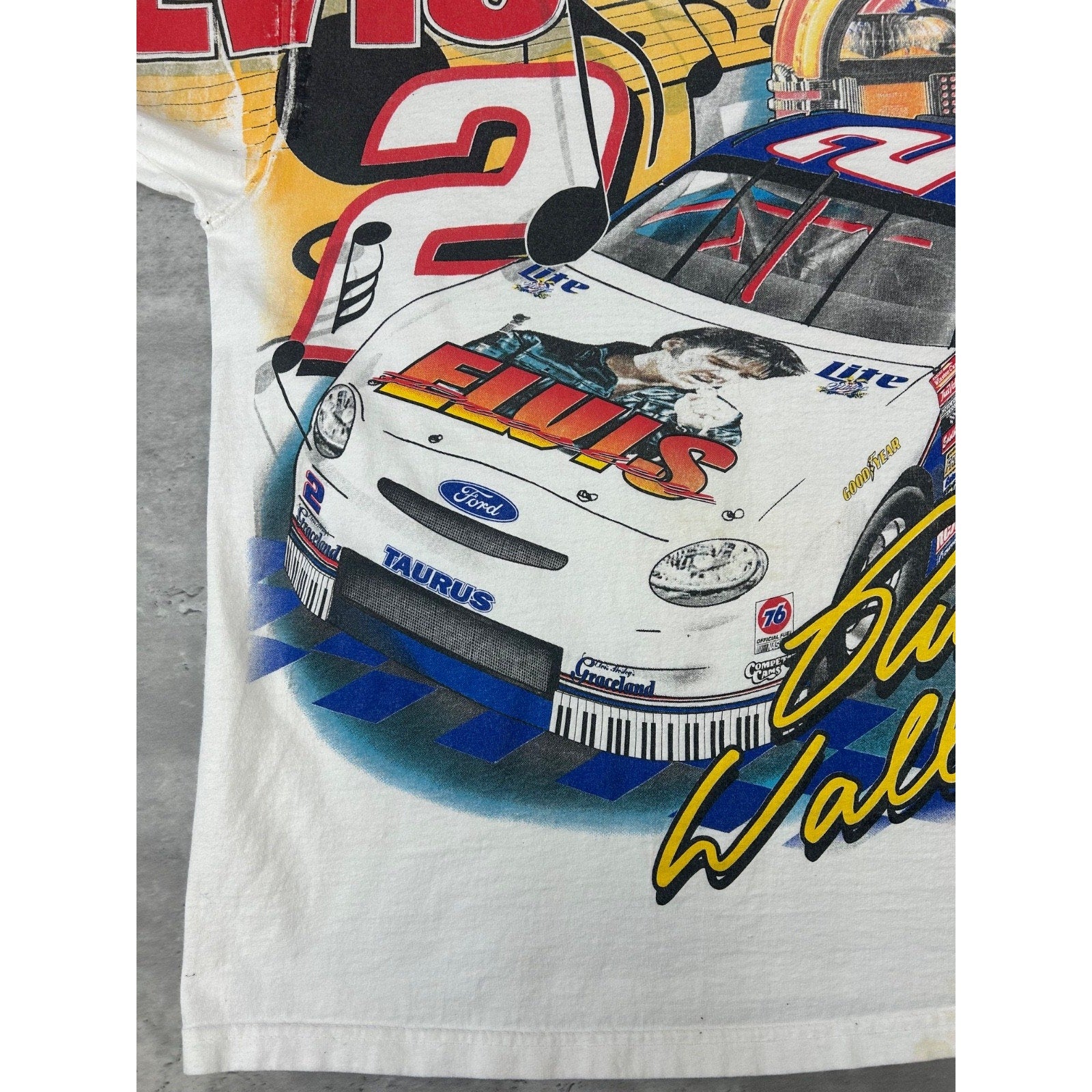 1998 Rusty Wallace #2 Elvis Nascar Racing All Over Print T-Shirt Size Large