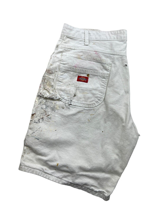 Vintage Dickies Canvas Workwear Painters Shorts Size 36 White