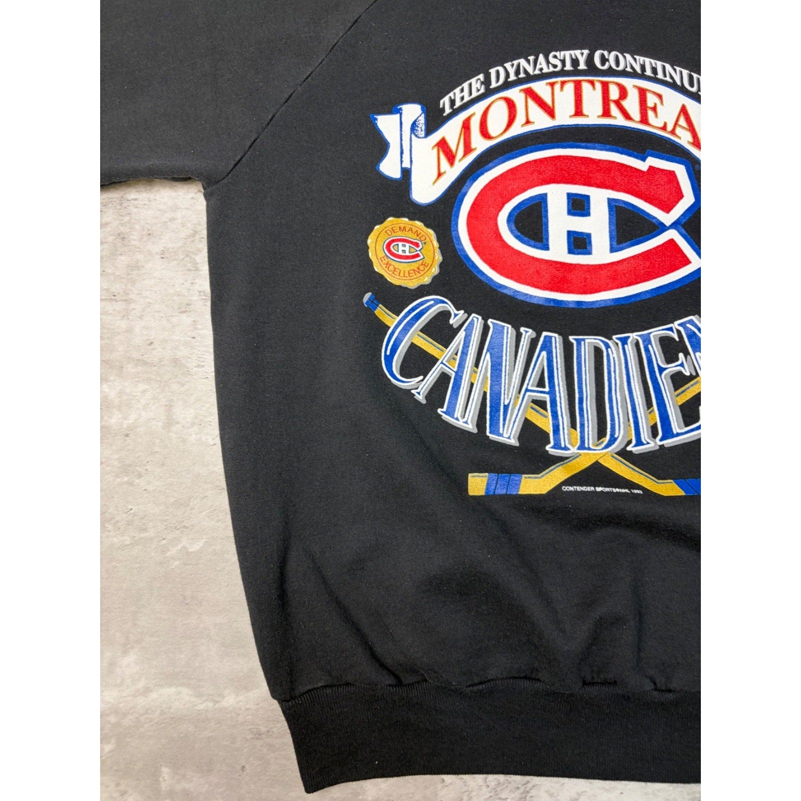 Vintage 1993 Montreal Canadiens NHL The Dynasty Continues Sweatshirt Size Large
