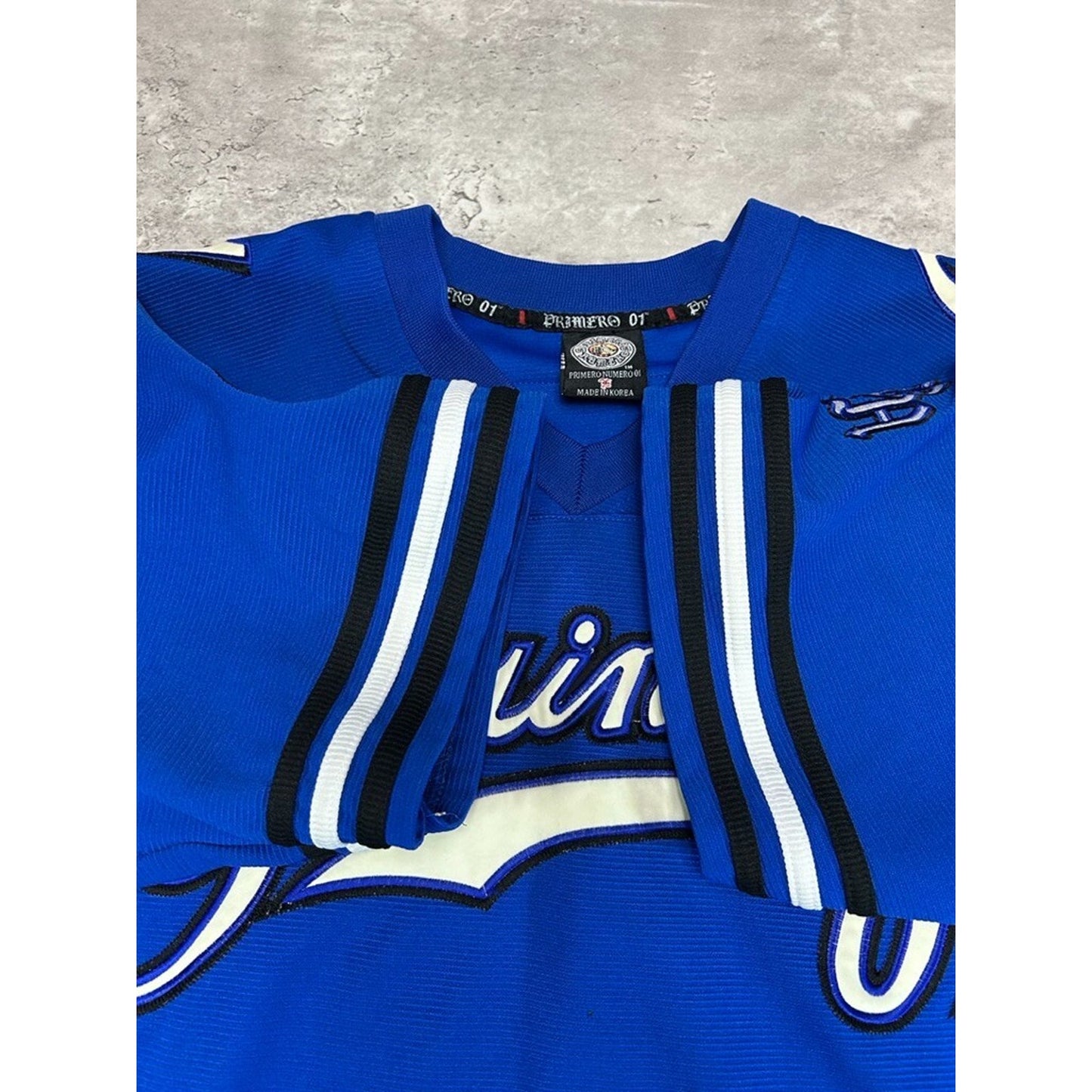 Vintage Y2K Primero #01 Tailsweep Spellout Nylon Football Jersey Size XXL