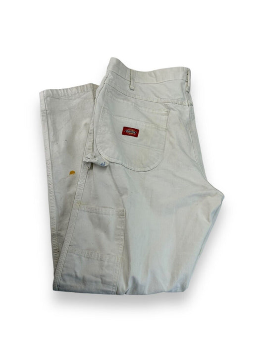 Vintage Dickies Canvas Workwear Carpenter Painters Pants Size 36 White