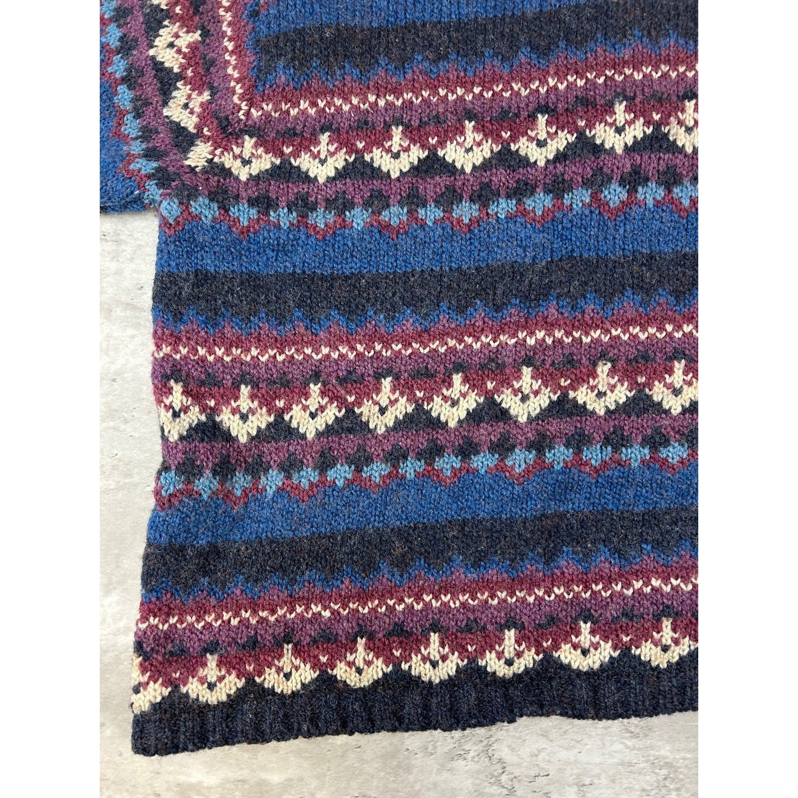 Vintage 90s Dress Barn Abstract Striped Full Zip Knit Sweater Size XL
