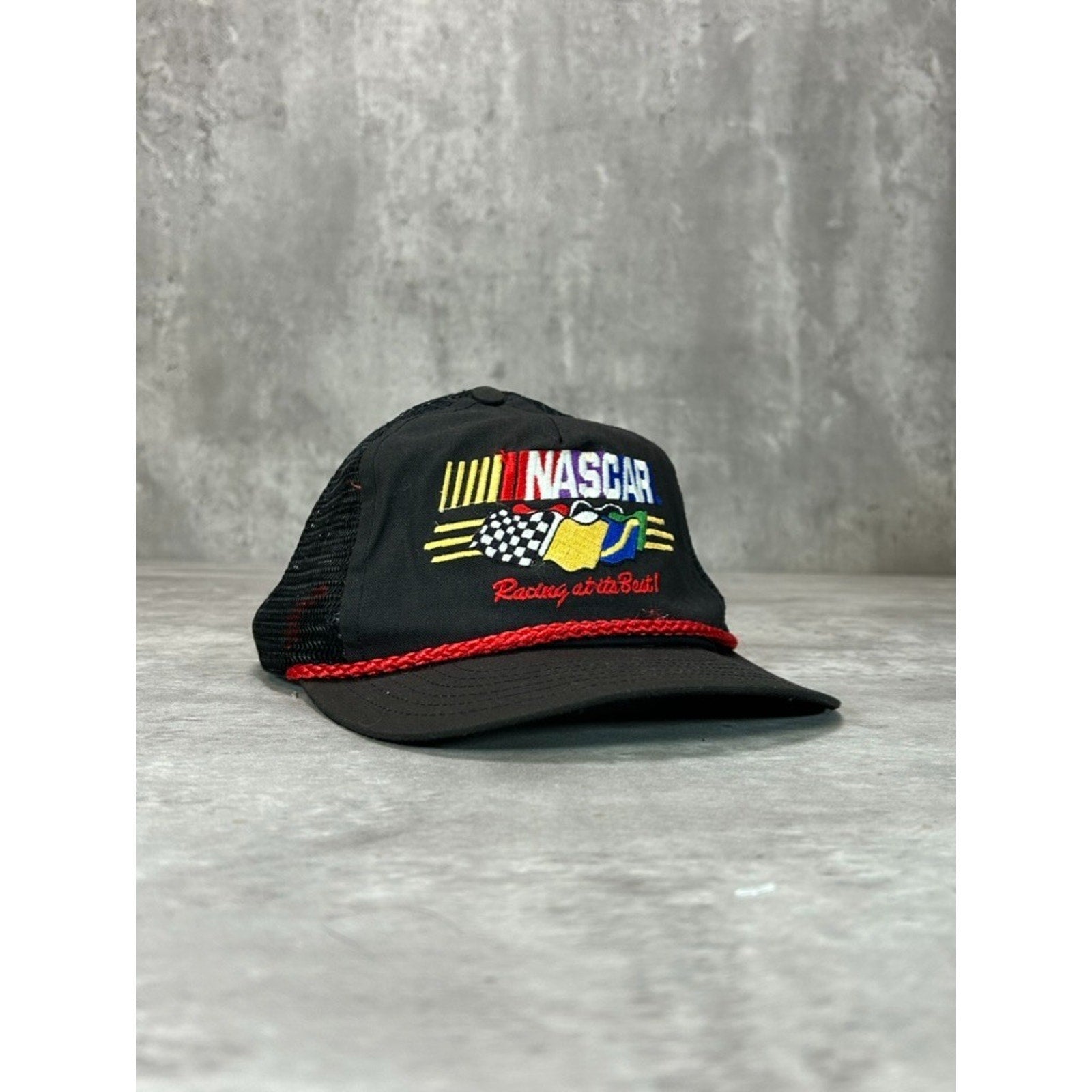 Vintage 90s Nascar Racing At It Best Embroidered Spellout Snapback Hat OSFA