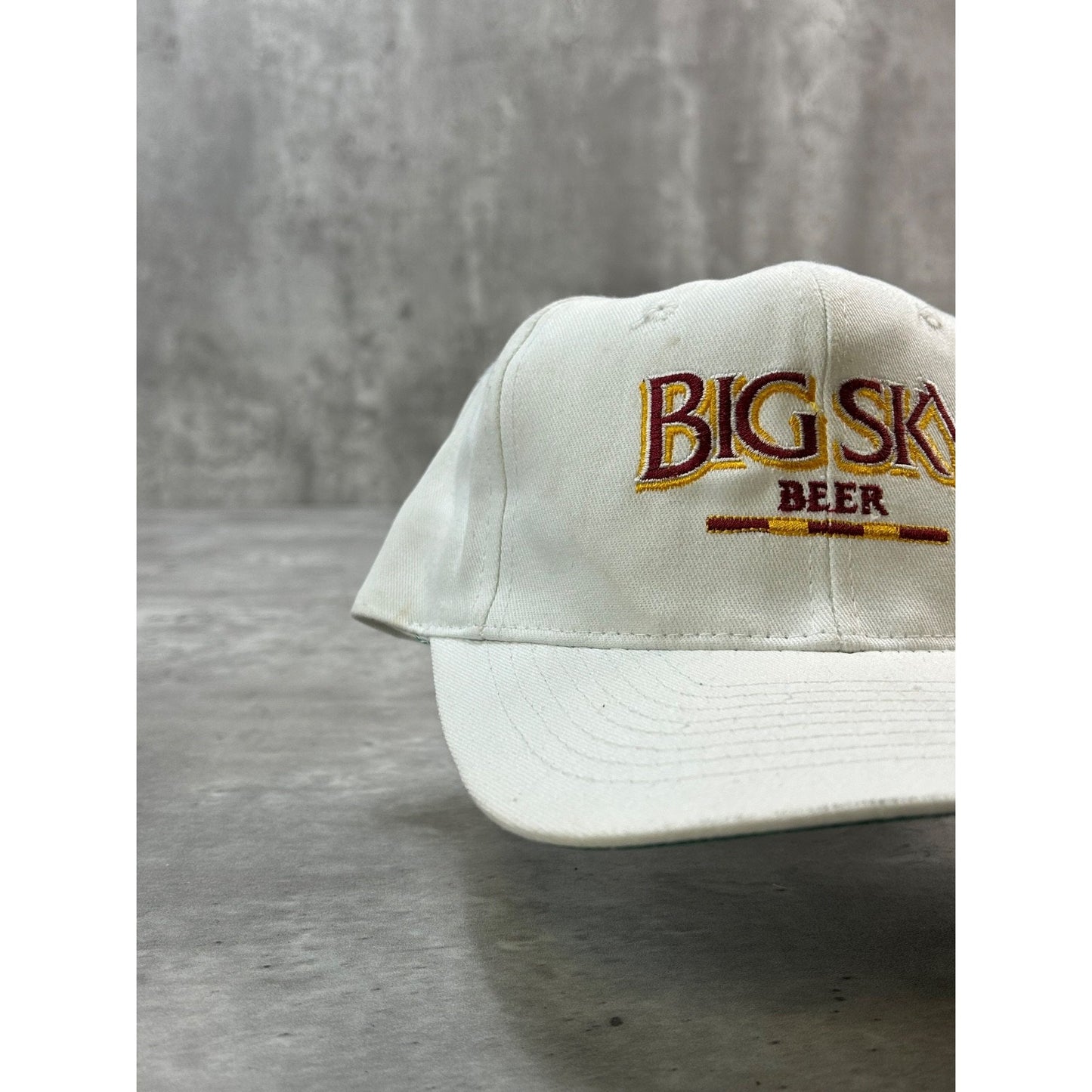 Vintage 90s Big Sky Beer Embroidered Spellout Beer Promo Snapback Hat OSFA