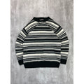 Vintage 90s 212 NYC Striped Pullover Ribbed Knit Sweater Size XL
