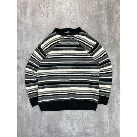 Vintage 90s 212 NYC Striped Pullover Ribbed Knit Sweater Size XL