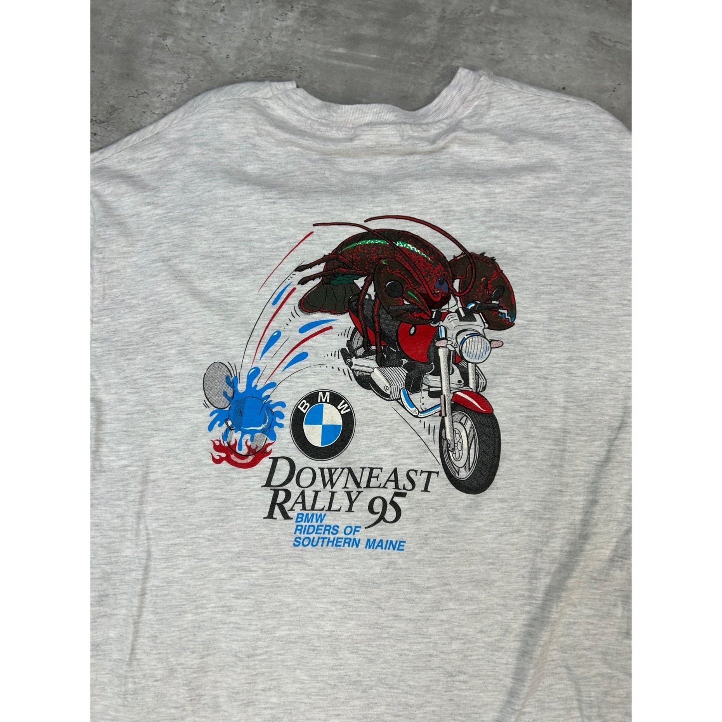 Vintage 1995 BMW Downeast Rally Biker Graphic Long Sleeve T-Shirt Size XL