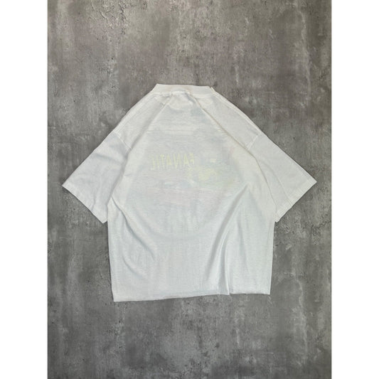 Vintage 90s Ford Fanatic Car Graphic Cropped T-Shirt Size XL White