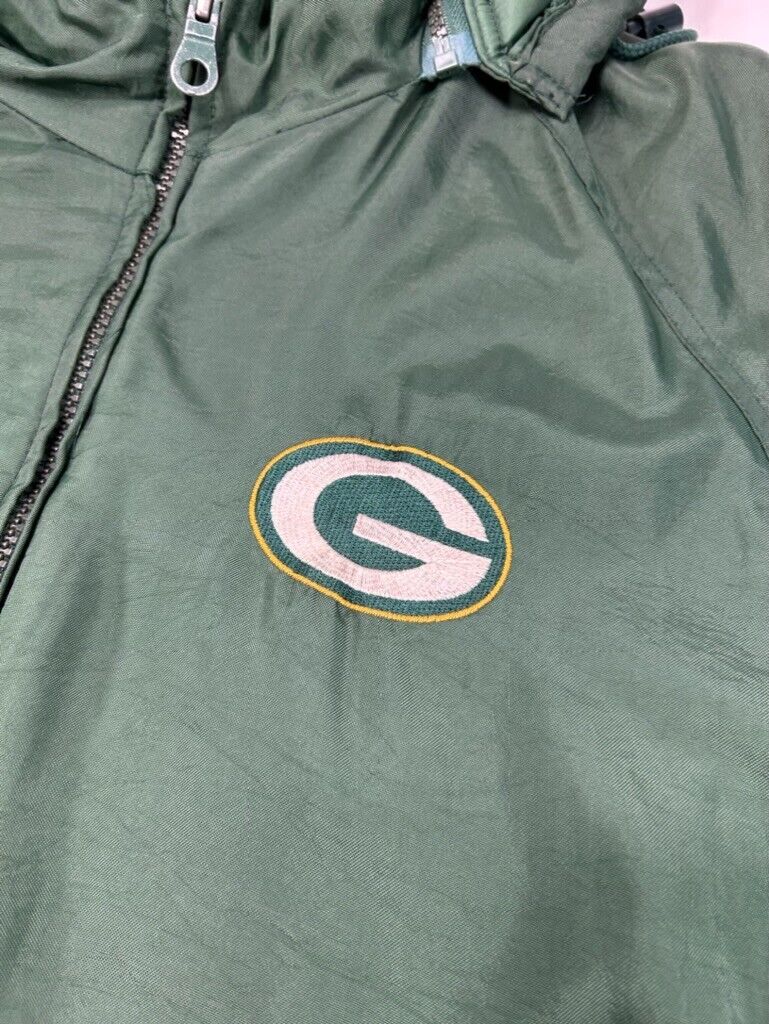 Vintage 90s Green Bay Packers NFL Embroidered Insulated Full Zip Jacket Size XL