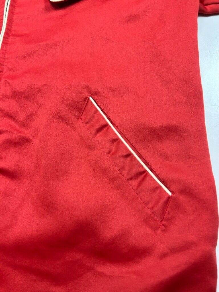 Vintage 70s/80s Guam USA Embroidered Souvenir Jacket Size 14 Medium Red