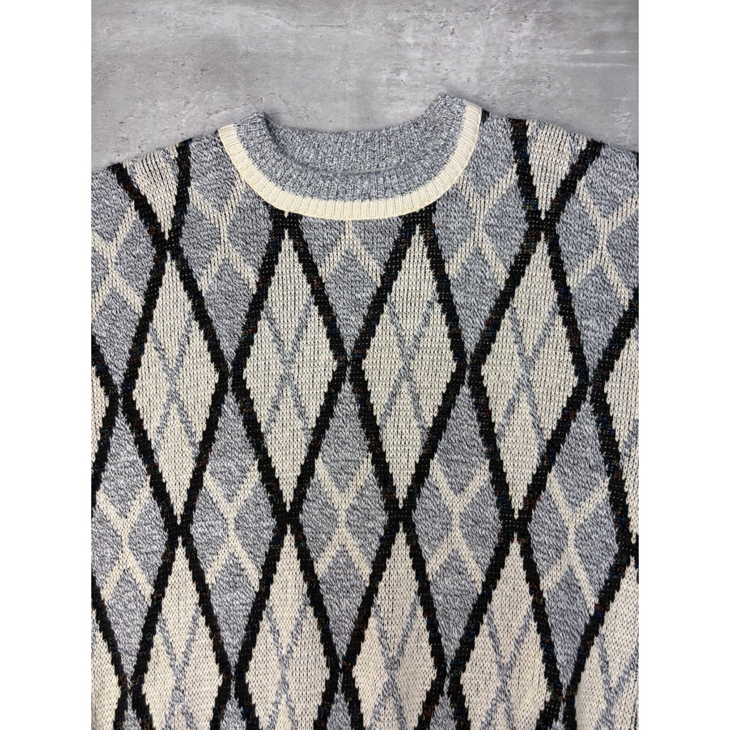 Vintage J.J. Cochran Geometric Pattern Pullover Knit Sweater Size Medium