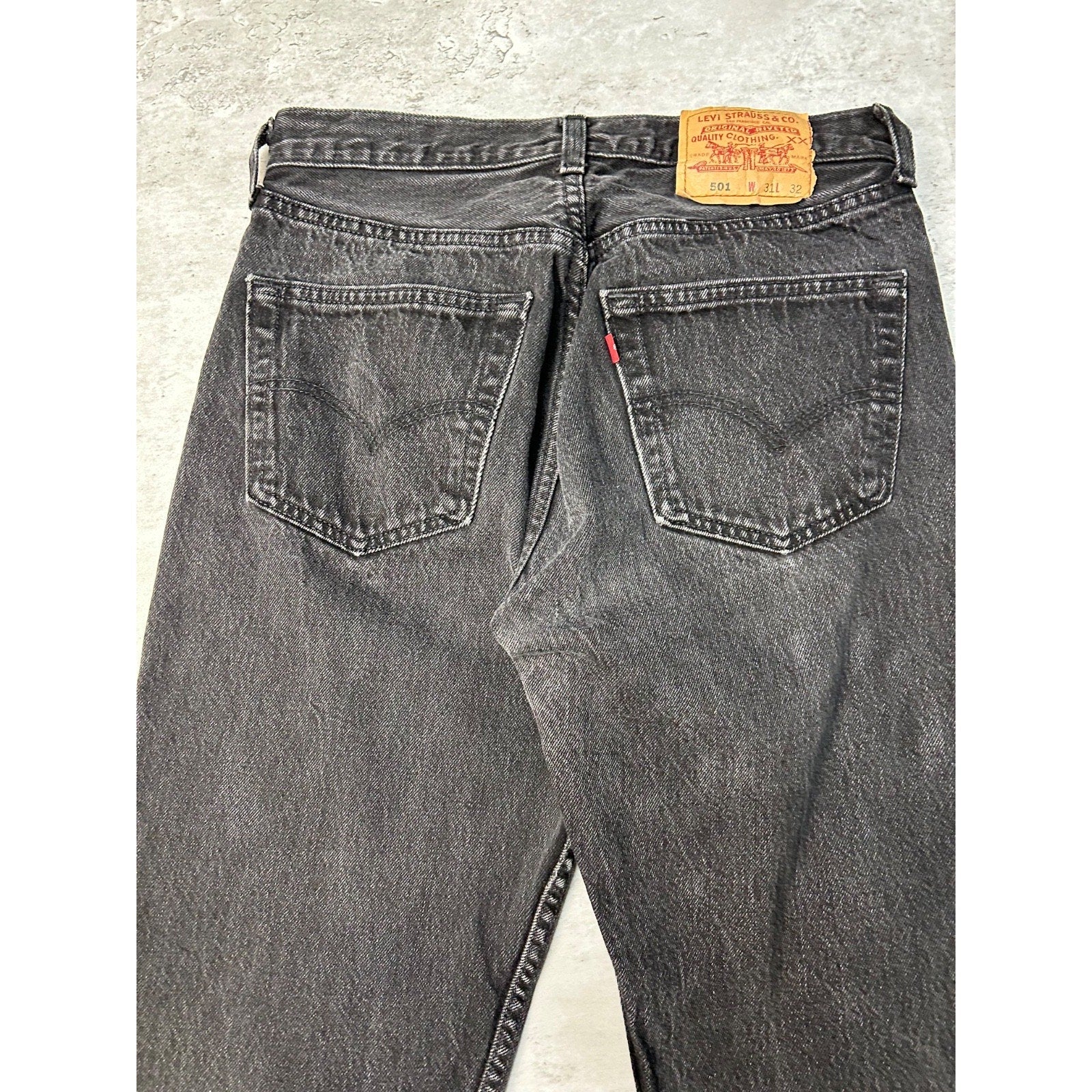 Vintage 90s Levis 505 Red Tab Black Denim Pants Size 28