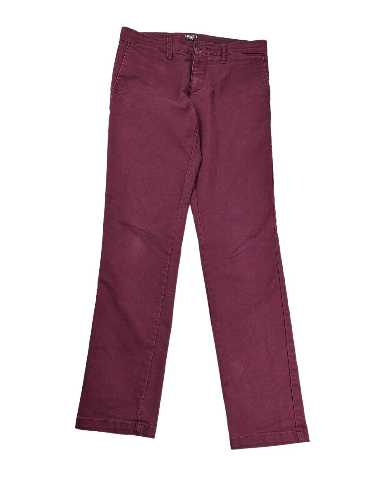 Carhartt WIP Chino Style Straight Leg Workwear Pants Size 32 Maroon