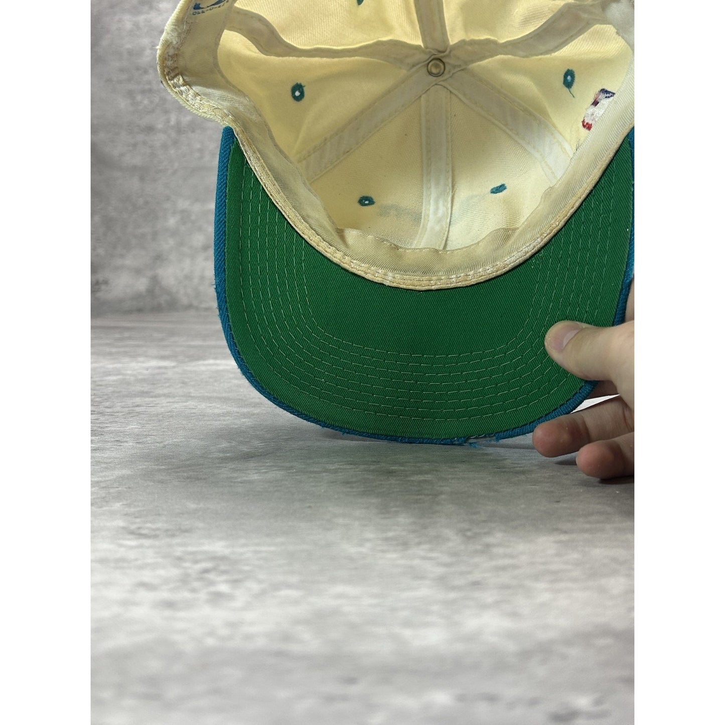Vintage 90s Charlotte Hornets NBA Sports Specialties Back Script Fitted Hat Sz 7