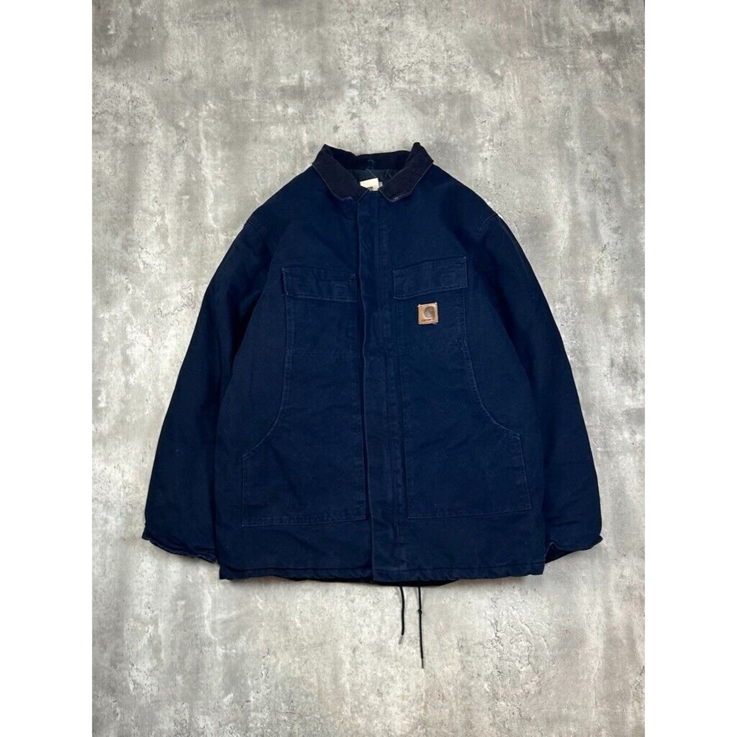 Vintage Carhartt Quilted Lined Canvas Workwear Arctic Jacket Size XL Tall Blue