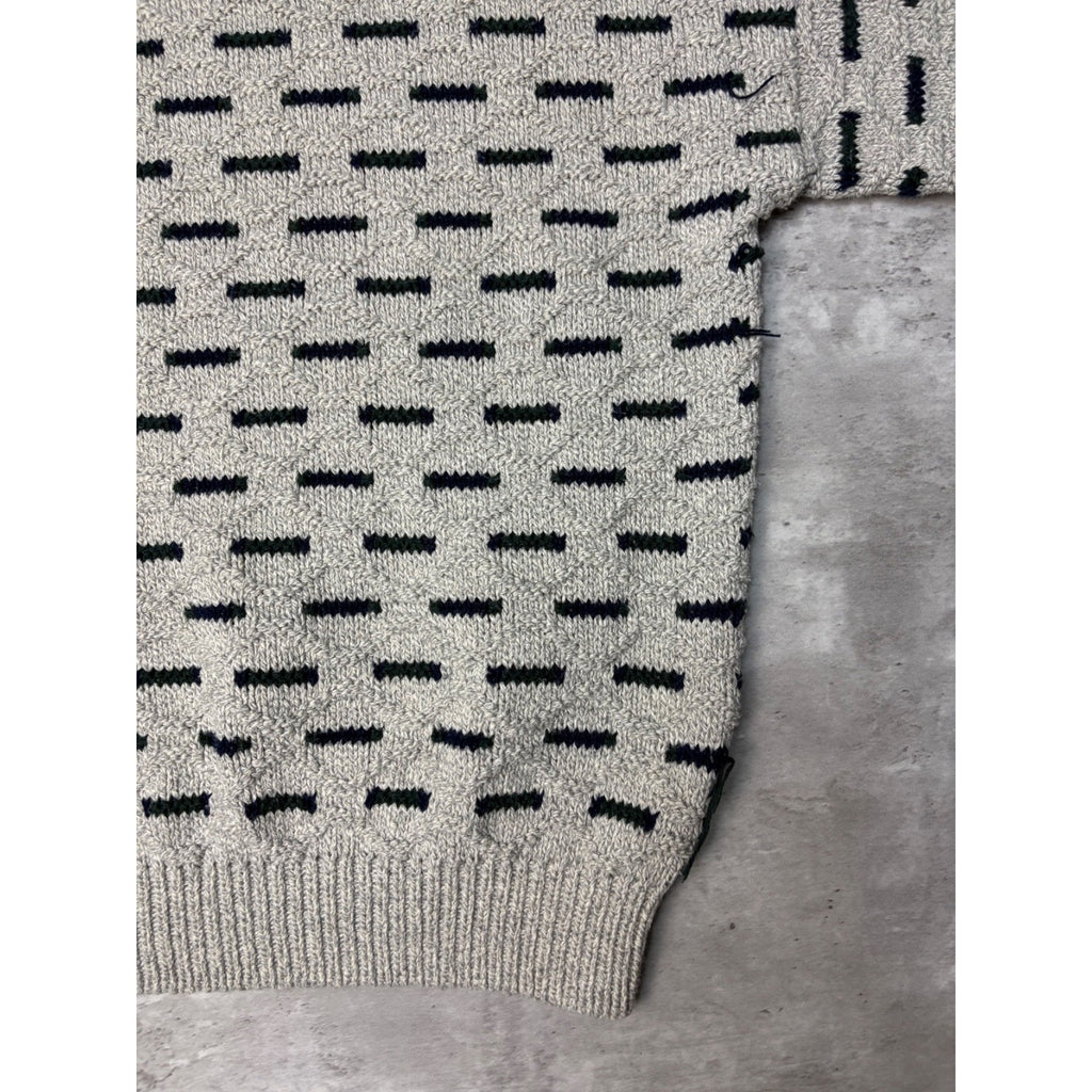 Vintage 90s Savile Row Abstract Pattern Textured Knit Sweater Size Large