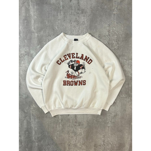 Vintage 80s/90s Cleveland Browns NFL Cartoon Player Graphic Sweatshirt Sz Large