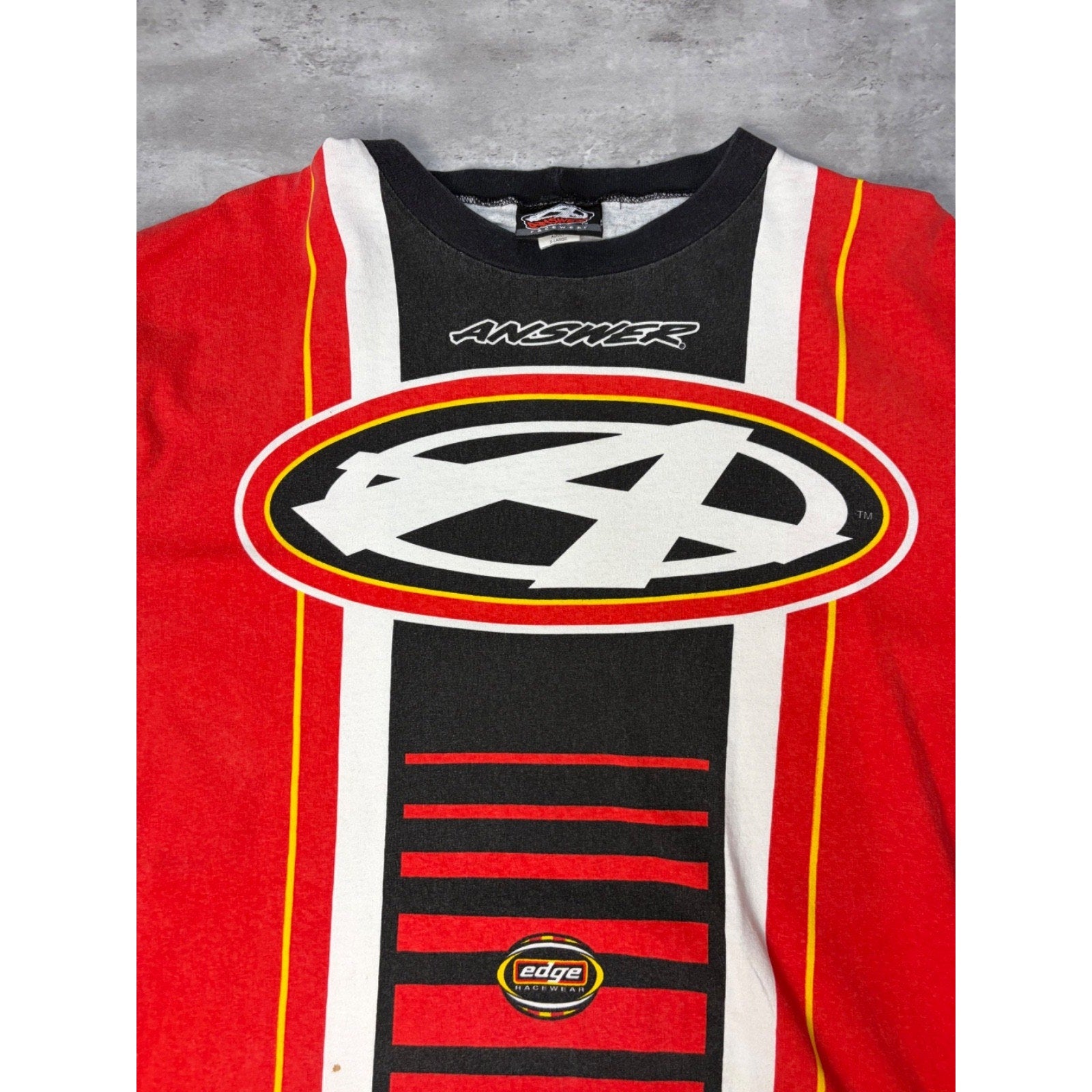 Vintage 90s Answer All Over Print Long Sleeve Motocross Jersey Size XL