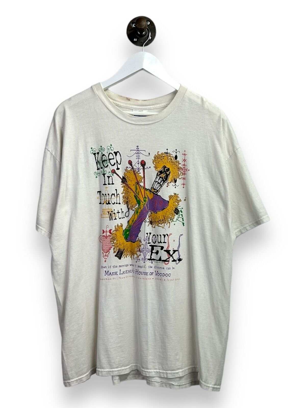 Vintage 1996 Stay In Touch With Your Ex Voodoo Graphic T-Shirt Size XL 90s