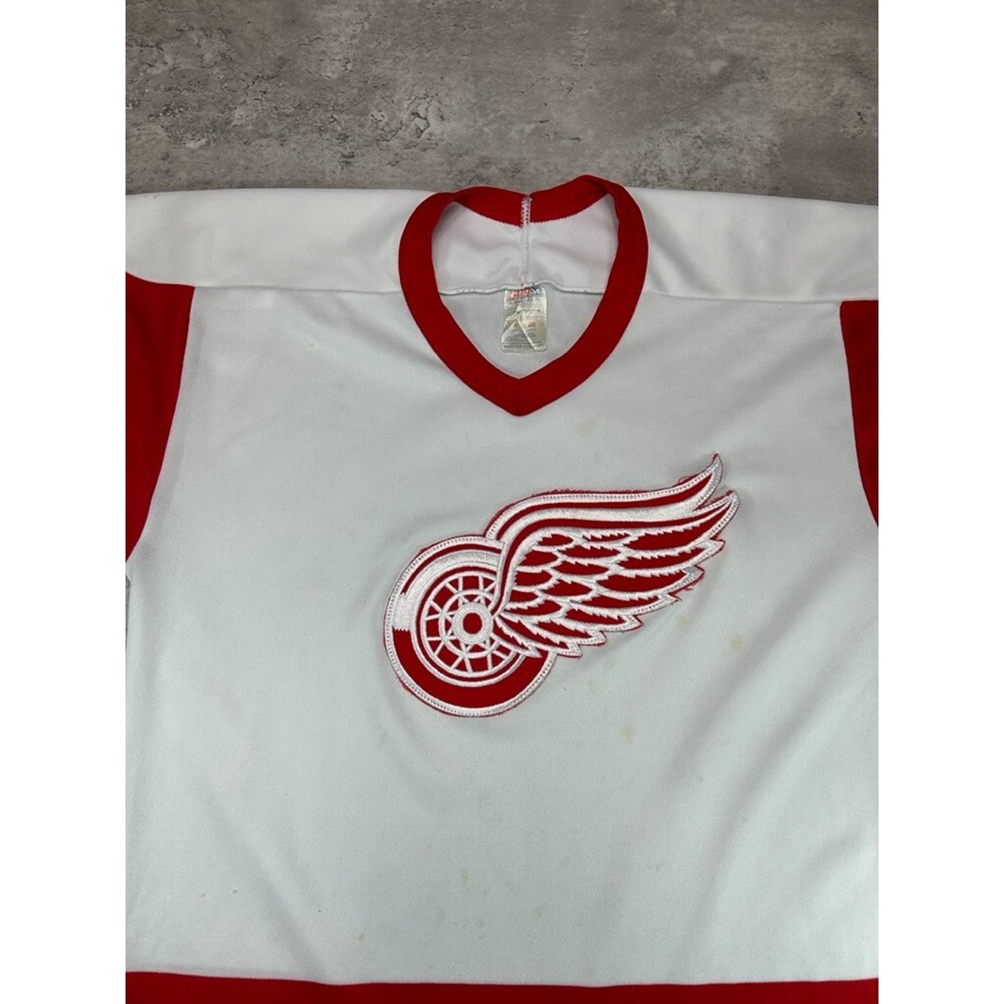 Vintage 90s Detroit Red Wings NHL CCM Maska Hockey Jersey Size Medium White