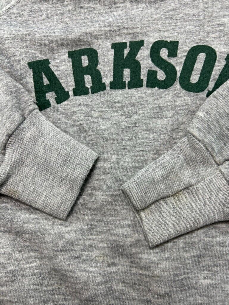 Vintage 70s/80s Clarkson Arc Spellout Graphic Sweatshirt Size XL Gray