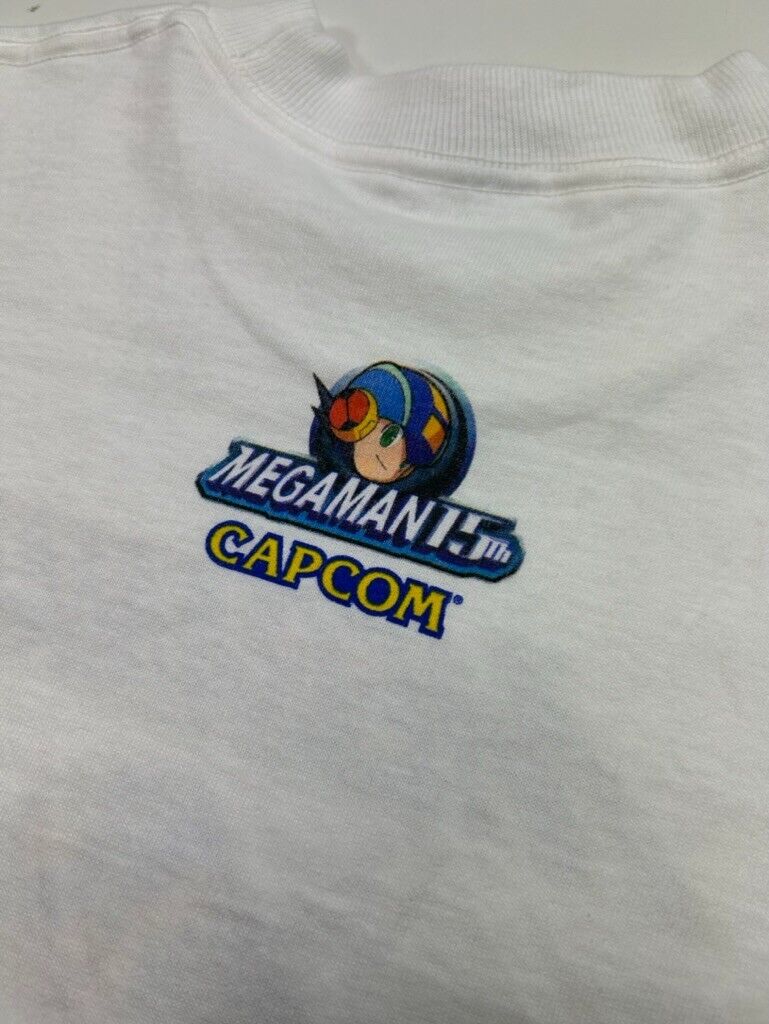 Vintage Mega Man 15th Anniversary Capcom Video Game Promo T-Shirt Size Small