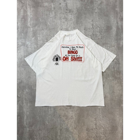 Vintage 90s Everytime I Yell Bingo Comedy Slogan Graphic Cropped T-Shirt Size XL