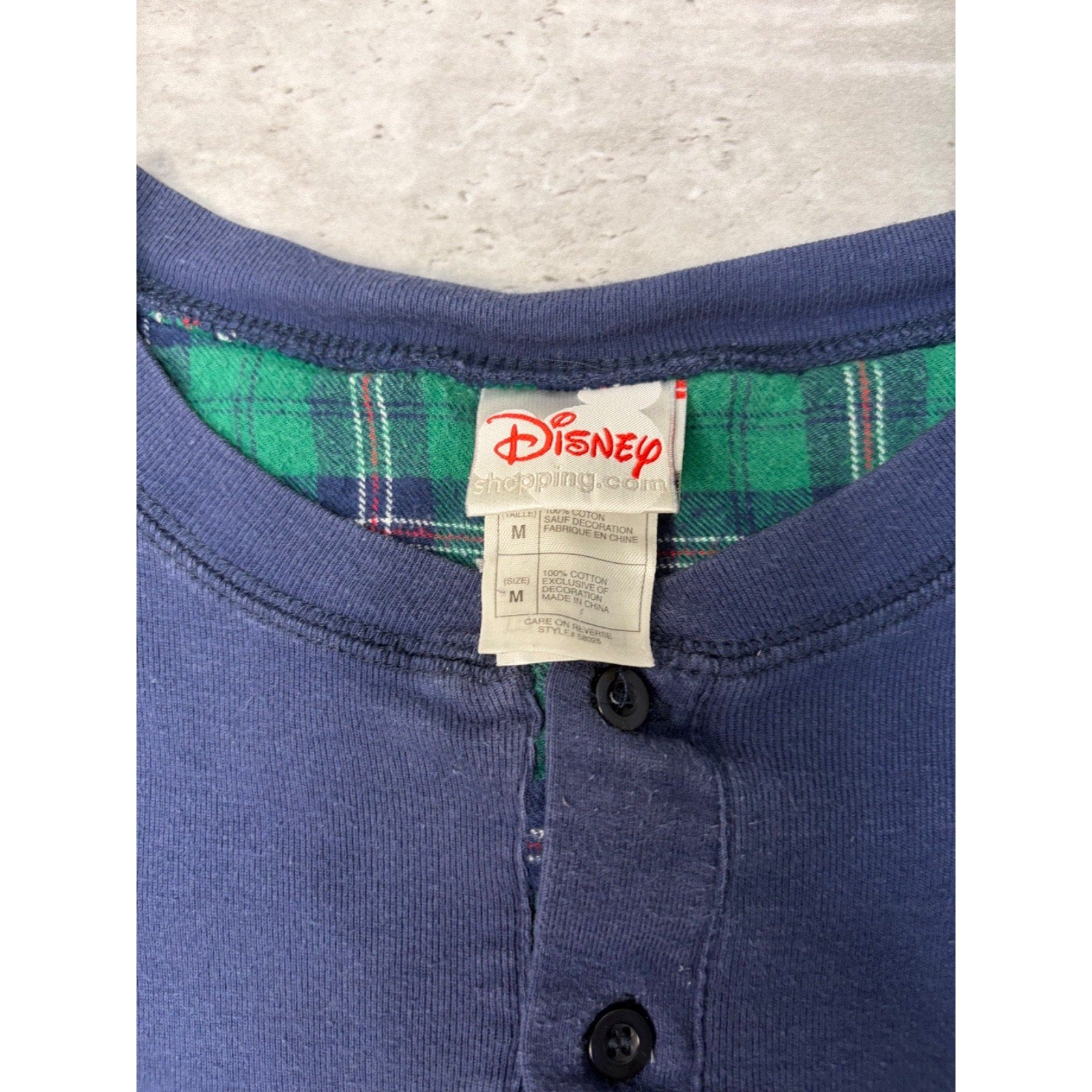 Vintage 90s Disney Goofy Embroidered 1/4 Button Long Sleeve T-Shirt Size Medium