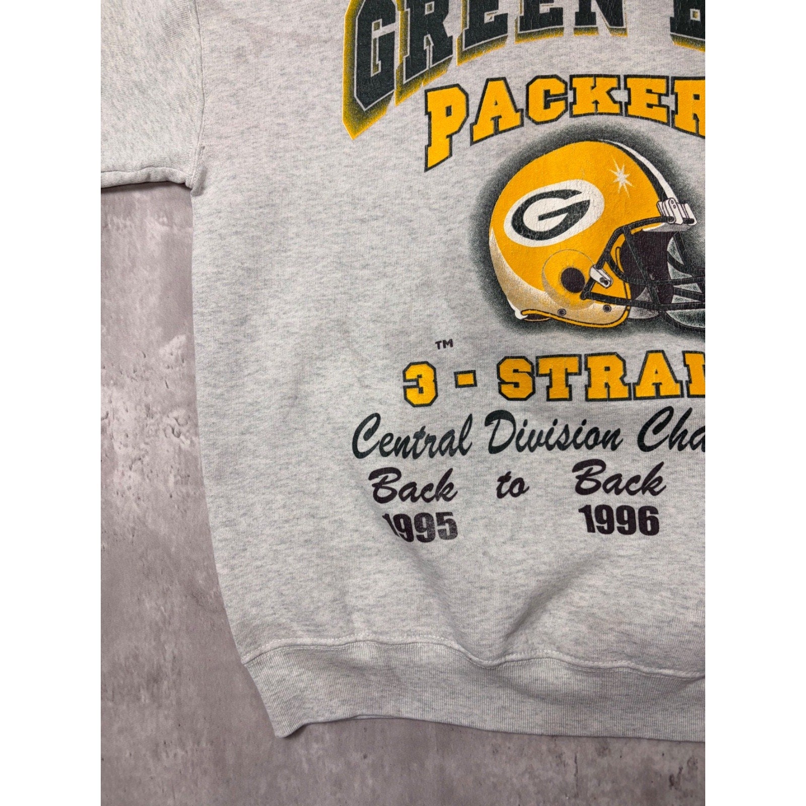 Vintage 1997 Green Bay Packers 3x CentraI Division Champs Sweatshirt Size Large