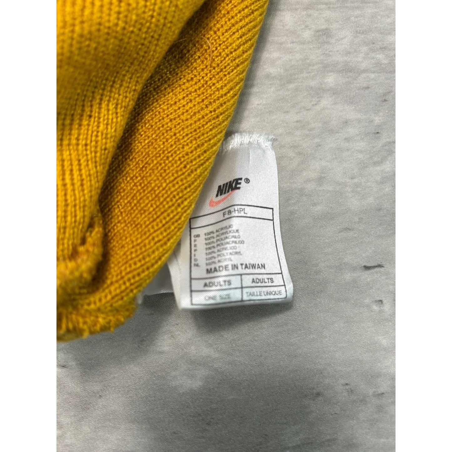 Vintage 90s Nike Embroidered Swoosh Two Tone Beanie Hat Yellow