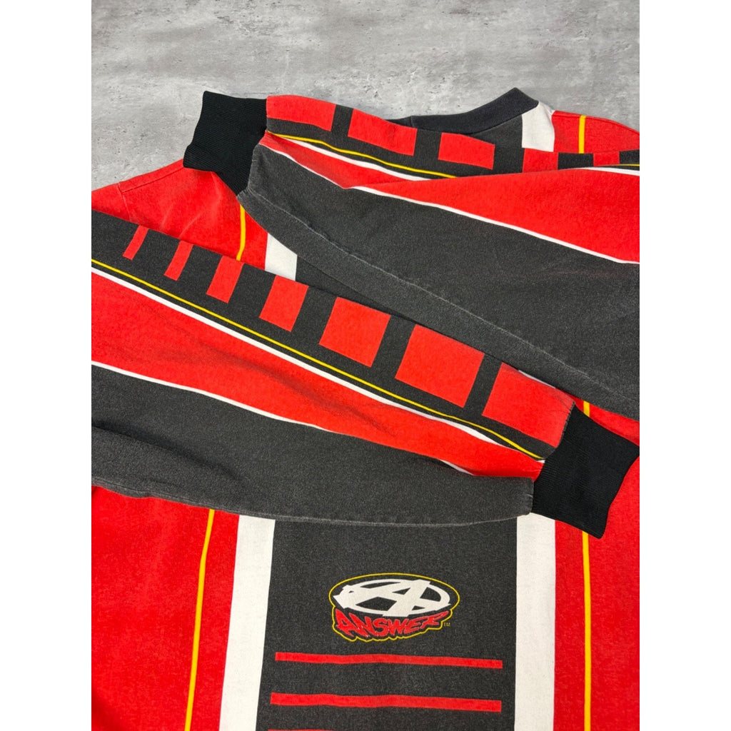 Vintage 90s Answer All Over Print Long Sleeve Motocross Jersey Size XL