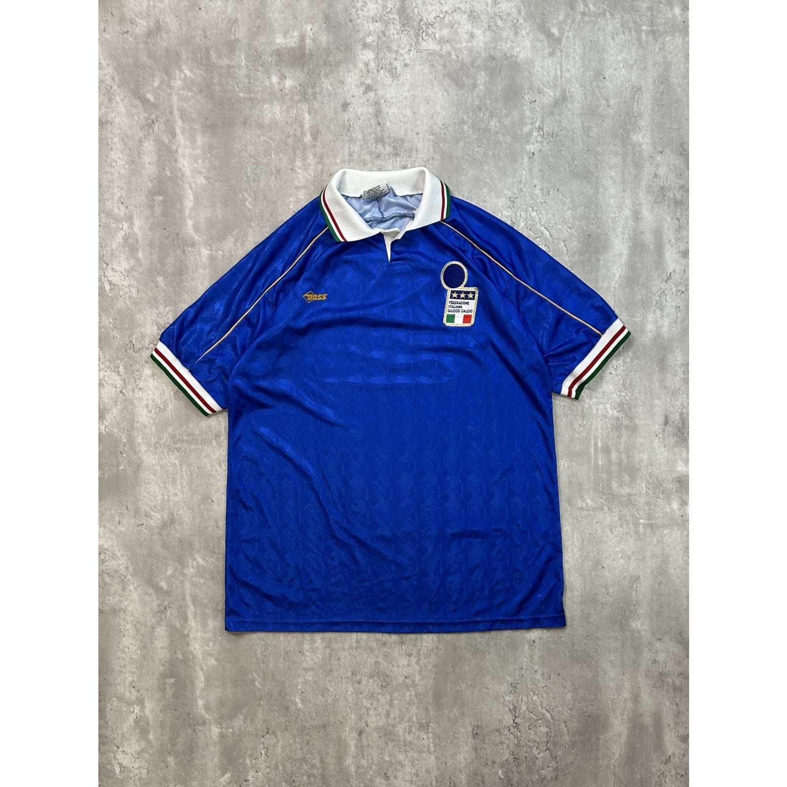 Vintage 90s Italian Football Federation Doss Collared Soccer Jersey Size XL