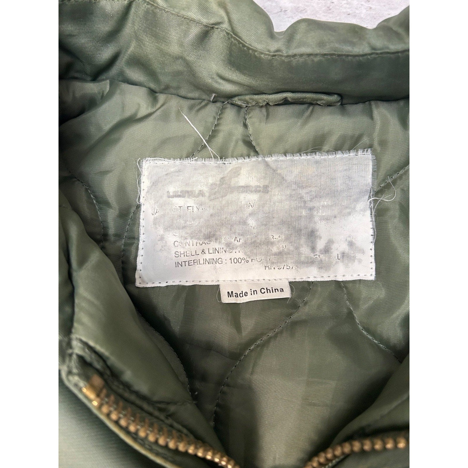 Vintage 80s/90s US Military Insulated Full Zip Pilots Bomber Jacket Size XL