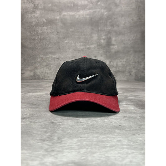 Vintage 2000s Tiger Woods Nike Metallic Swoosh Strapback Hat OSFA Black