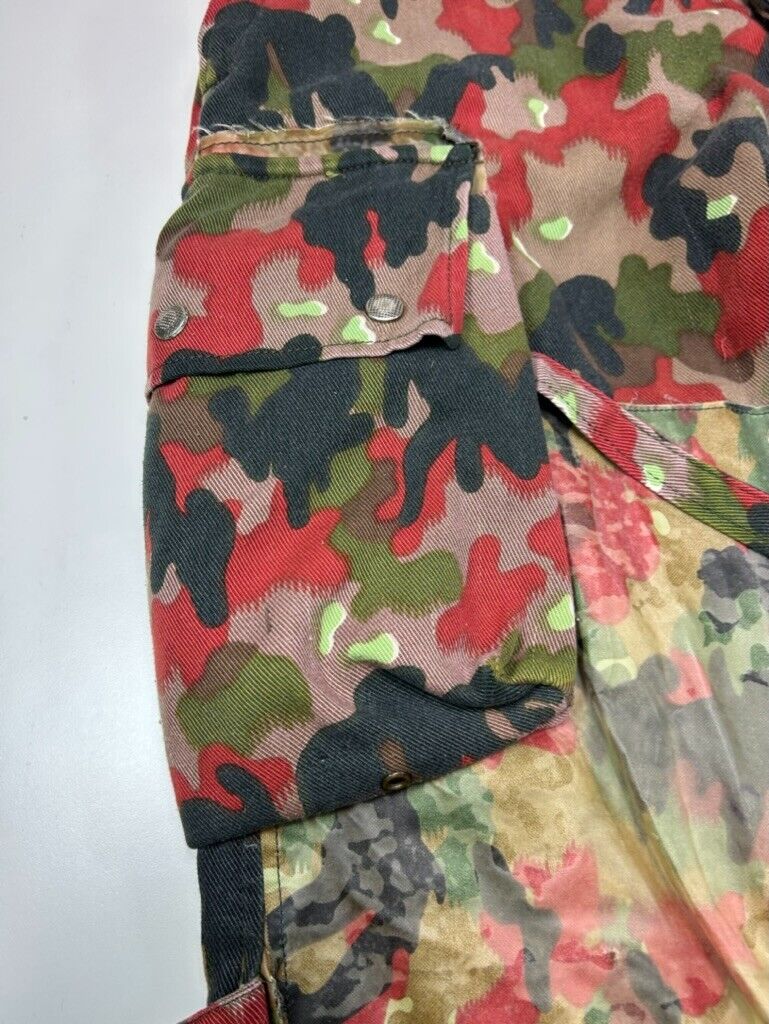 Vintage 70s Swiss Military Alpenflange Sniper Camo Cargo Pants Size 36