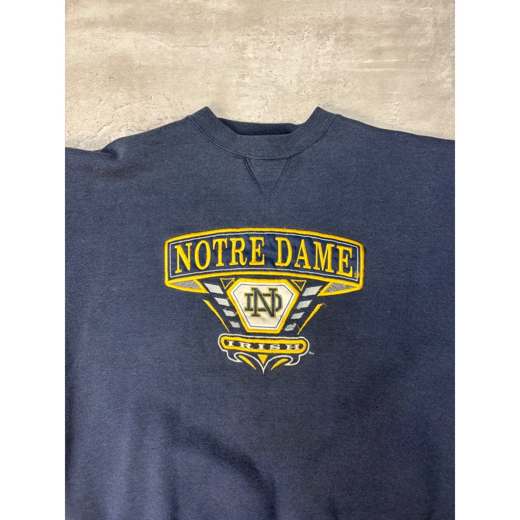 90s Notre Dame Fighting Irish NCAA Embroidered Spellout Sweatshirt Size Large