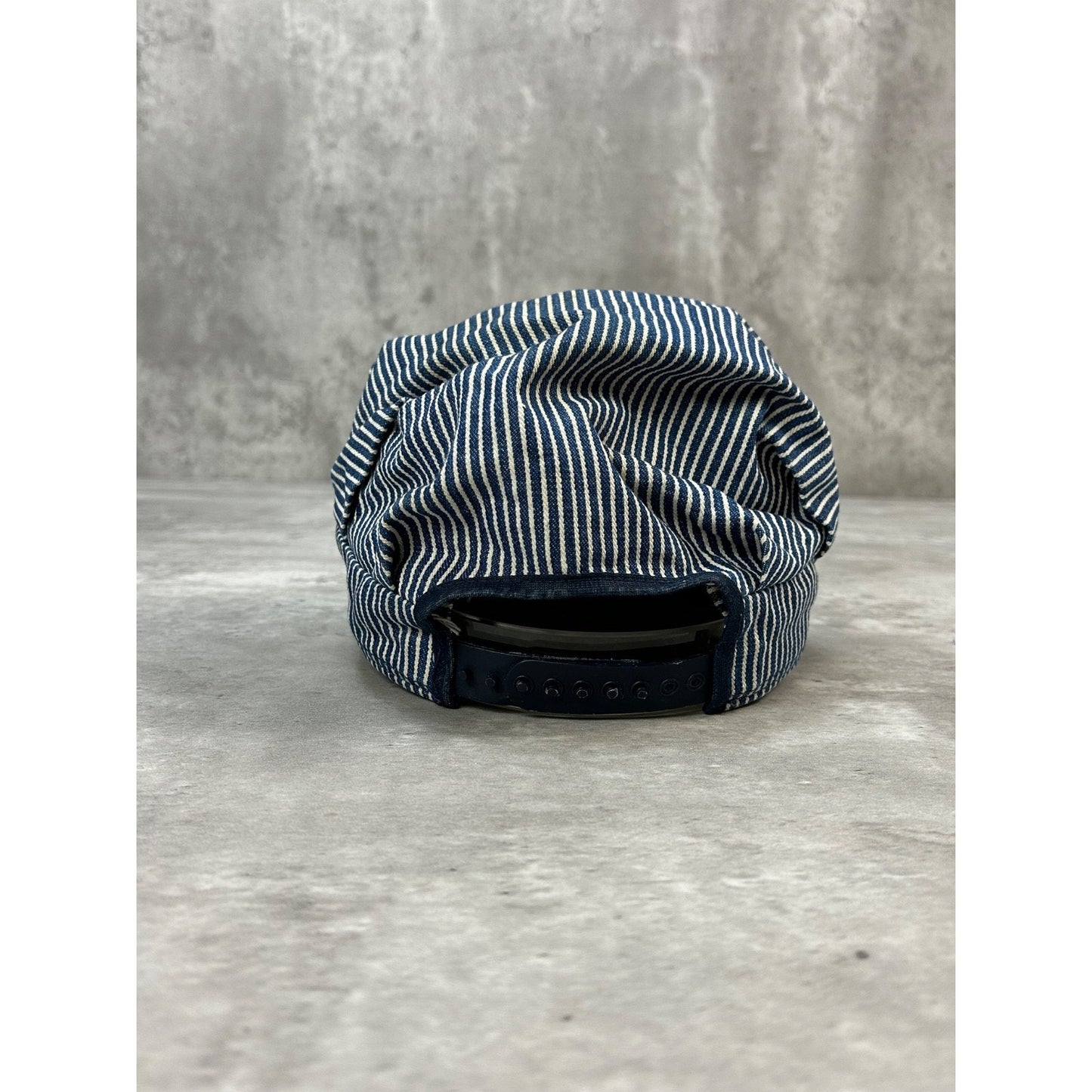 Vintage 80s Oshkosh Embroidered Patch Pinstripe Snapback Hat OSFA