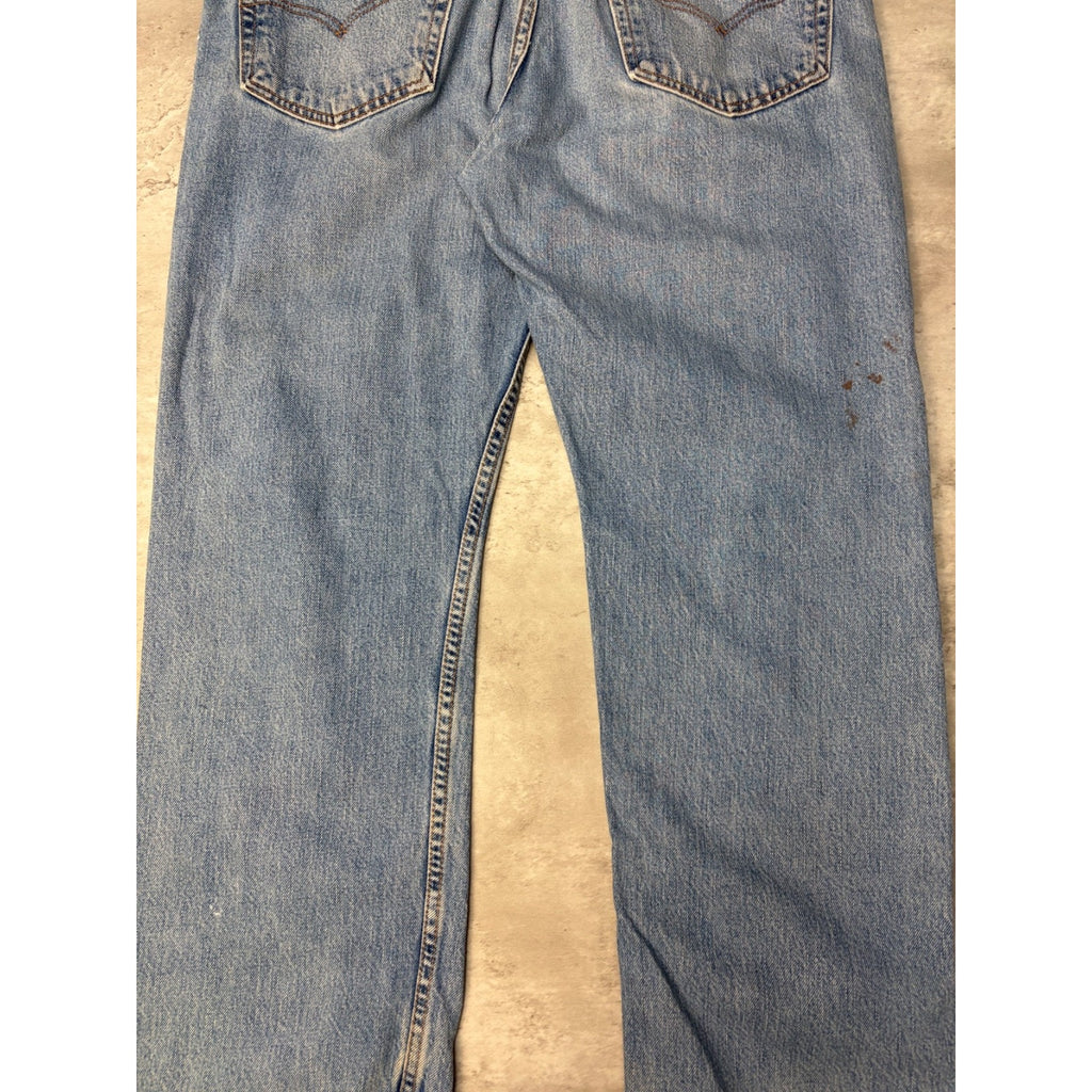 Vintage Levis 505 Red Tab Straight Leg Regular Fit Light Wash Denim Pants Sz 37