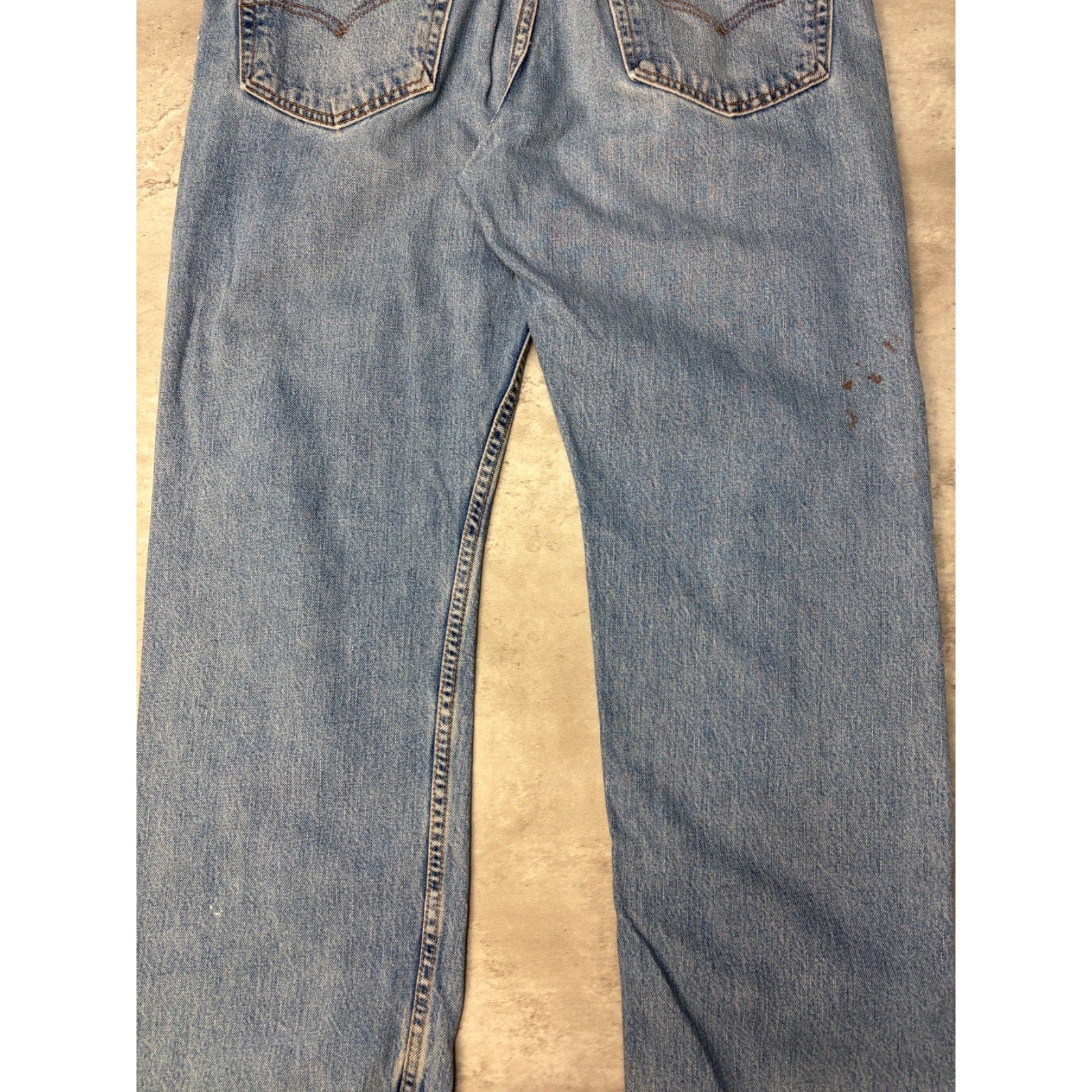 Vintage Levis 505 Red Tab Straight Leg Regular Fit Light Wash Denim Pants Sz 37