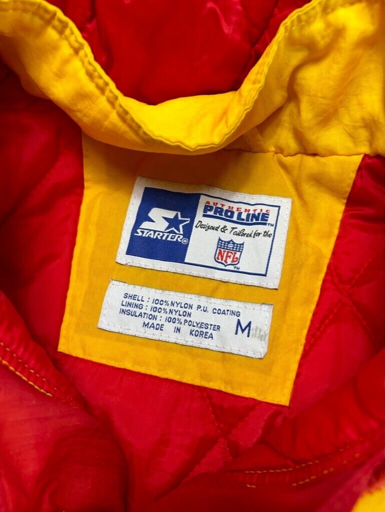 Vintage 90s Kansas City Chiefs NFL Starter 1/2 Zip Insulated Jacket Size Medium