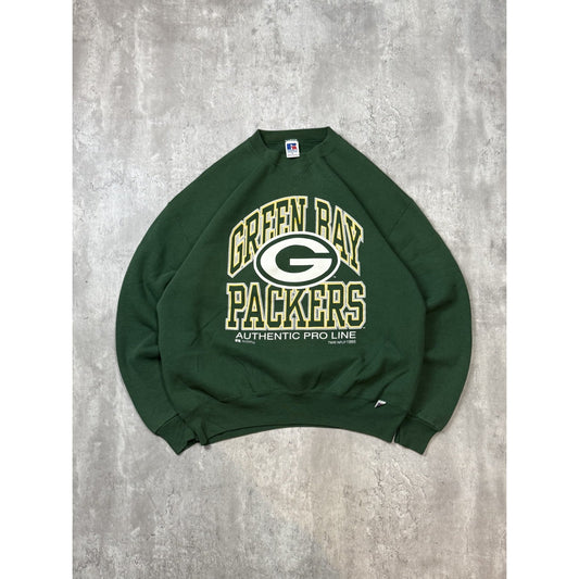 Vintage 1995 Green Bay Packers NFL Graphic Logo Spellout Sweatshirt Size XL