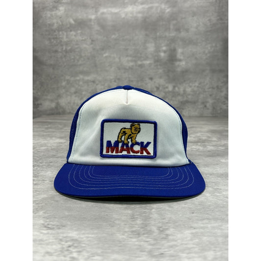 Vintage 80s/90s Mack Trucks Embroidered Patch Trucker Snapback Trucker Hat OSFA