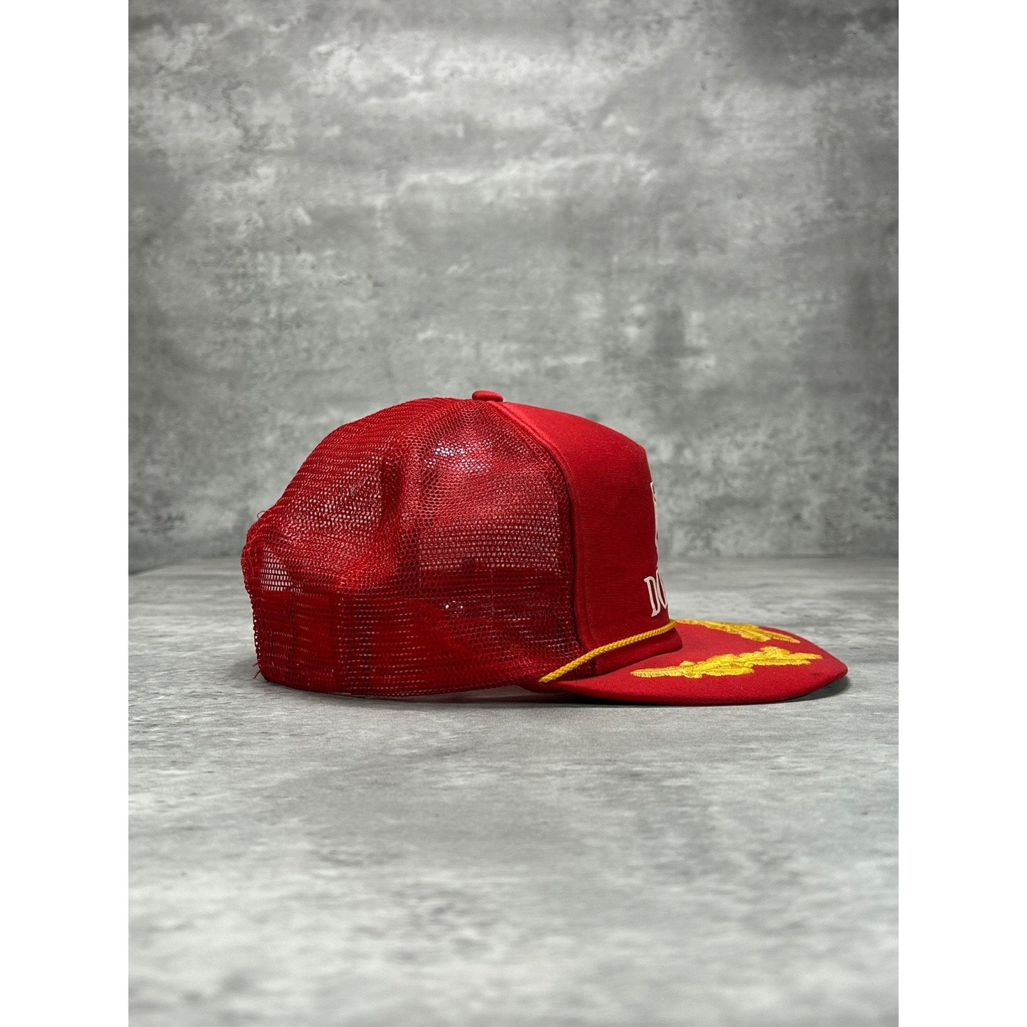 Vintage 80s Dodge Car Graphic Logo Scramble Eggs Trucker Snapback Hat OSFA