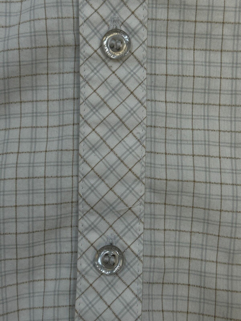 Arcteryx Plaid Single Pocket Short Sleeve Button Up Shirt Size Medium White
