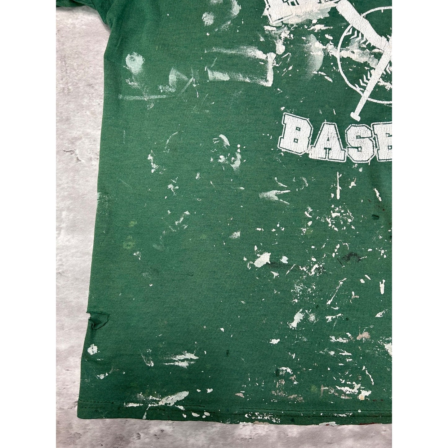 Vintage 90s M.V.C.C Baseball Collegiate Graphic Spellout T-Shirt Size Large