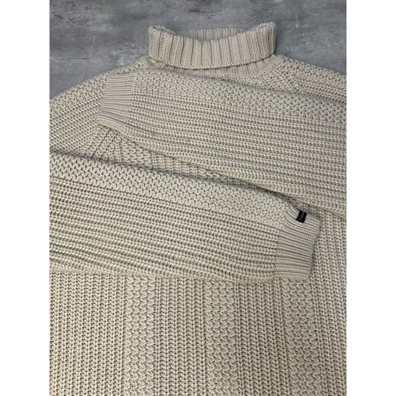 Vintage Y2K Point Zero Cable Knit Pullover Turtle Neck Sweater Size Large